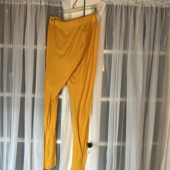 MINI RODINI LEGGINGS WOMEN’S LARGE YELLOW WITH ROSE - Picture 8 of 8